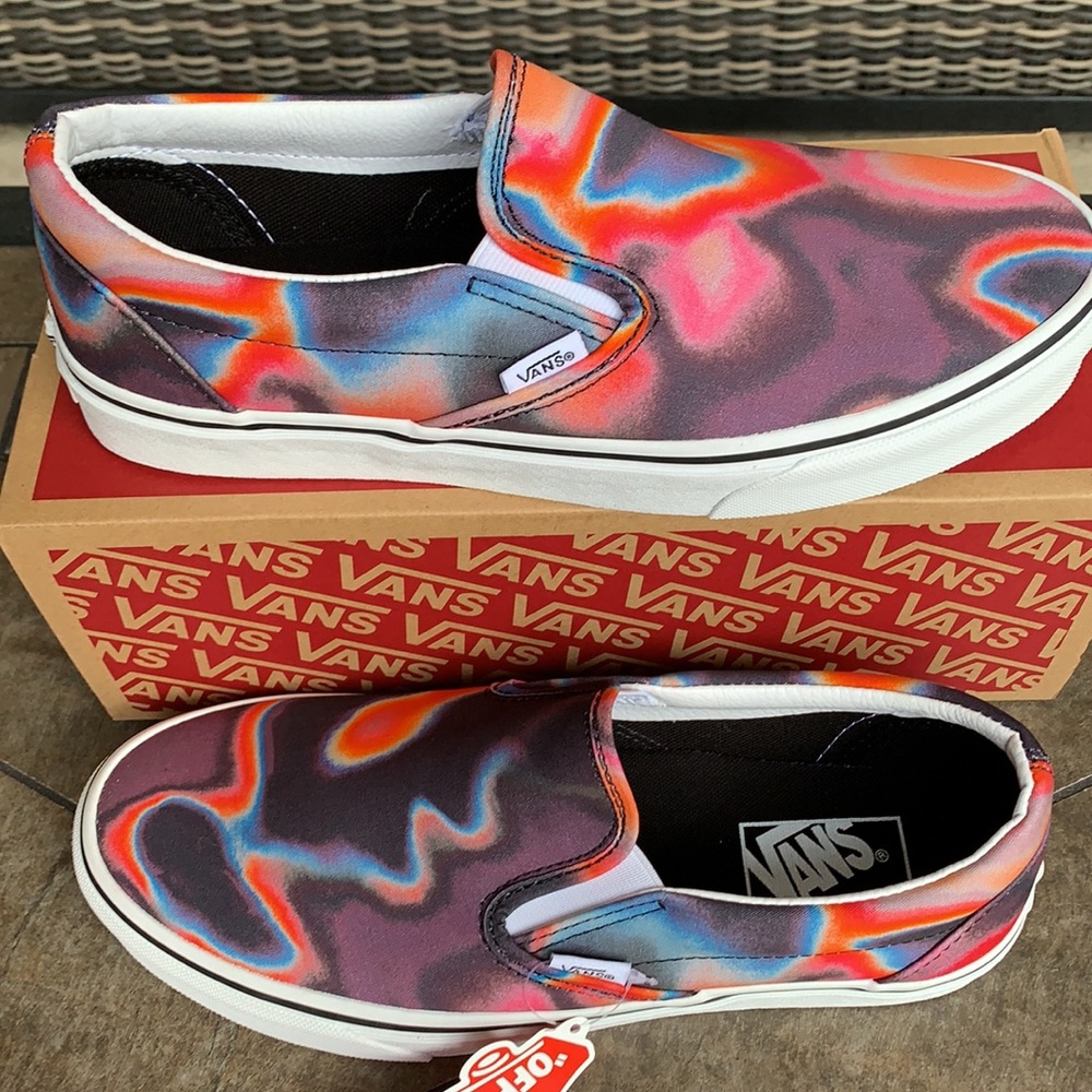 VANS CLASSIC SLIP ON DARK AURA MULTI/TRUE WHITE WM - Picture 5 of 16